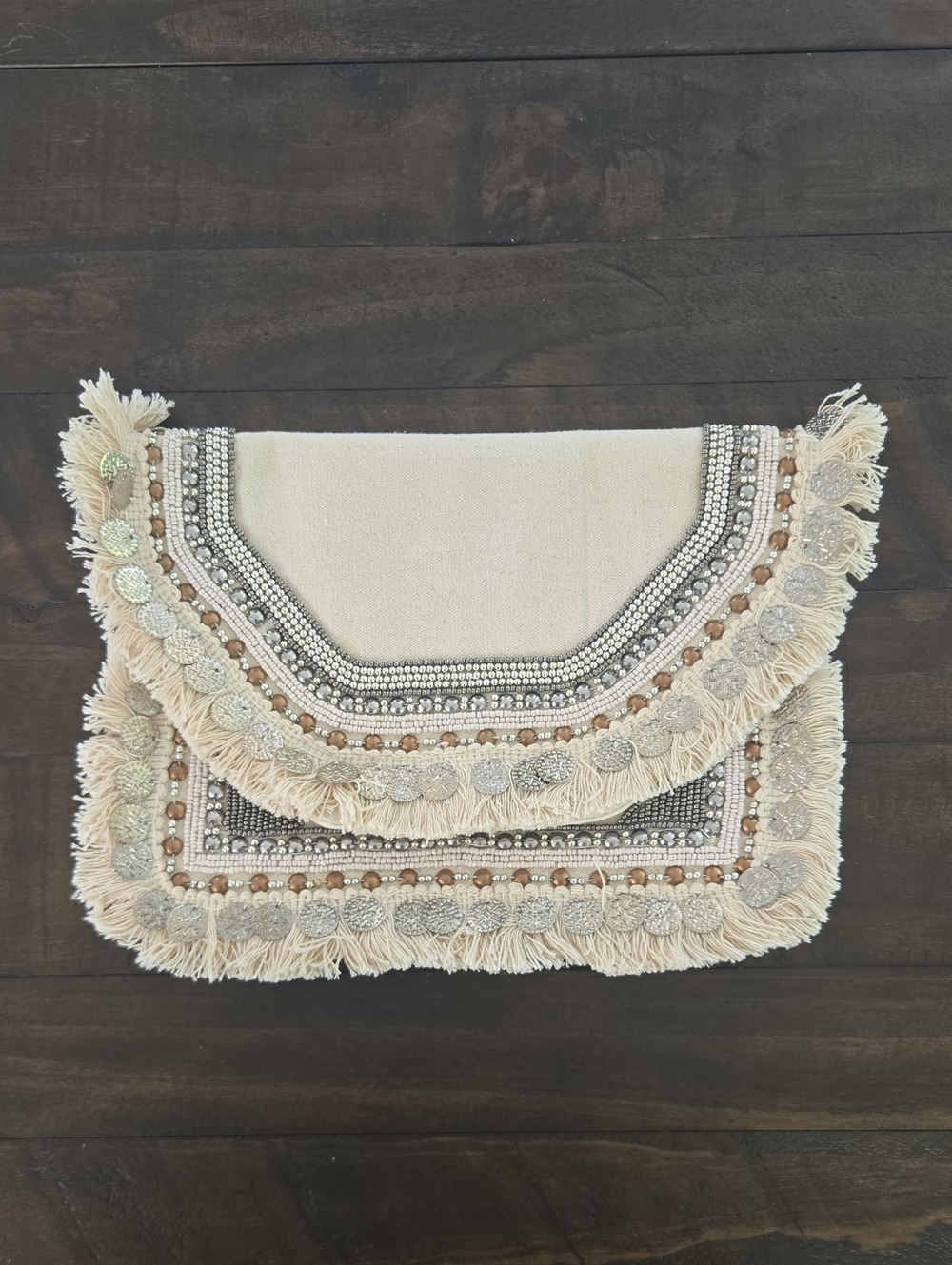 Ivanna Fringe Beaded Clutch